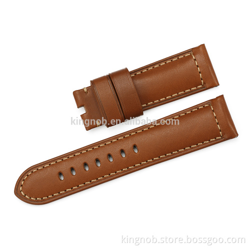 24mm Handmade calf leather wrist watch straps genuine calf leather watchband supplier for panerai watch strap